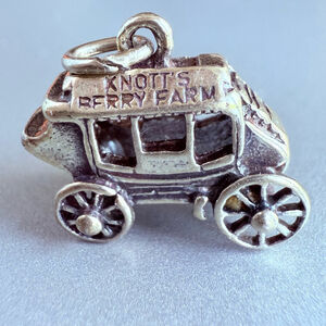 Sterling Silver 925 Knotts Berry Farm Stagecoach Wagon Cart California Charm